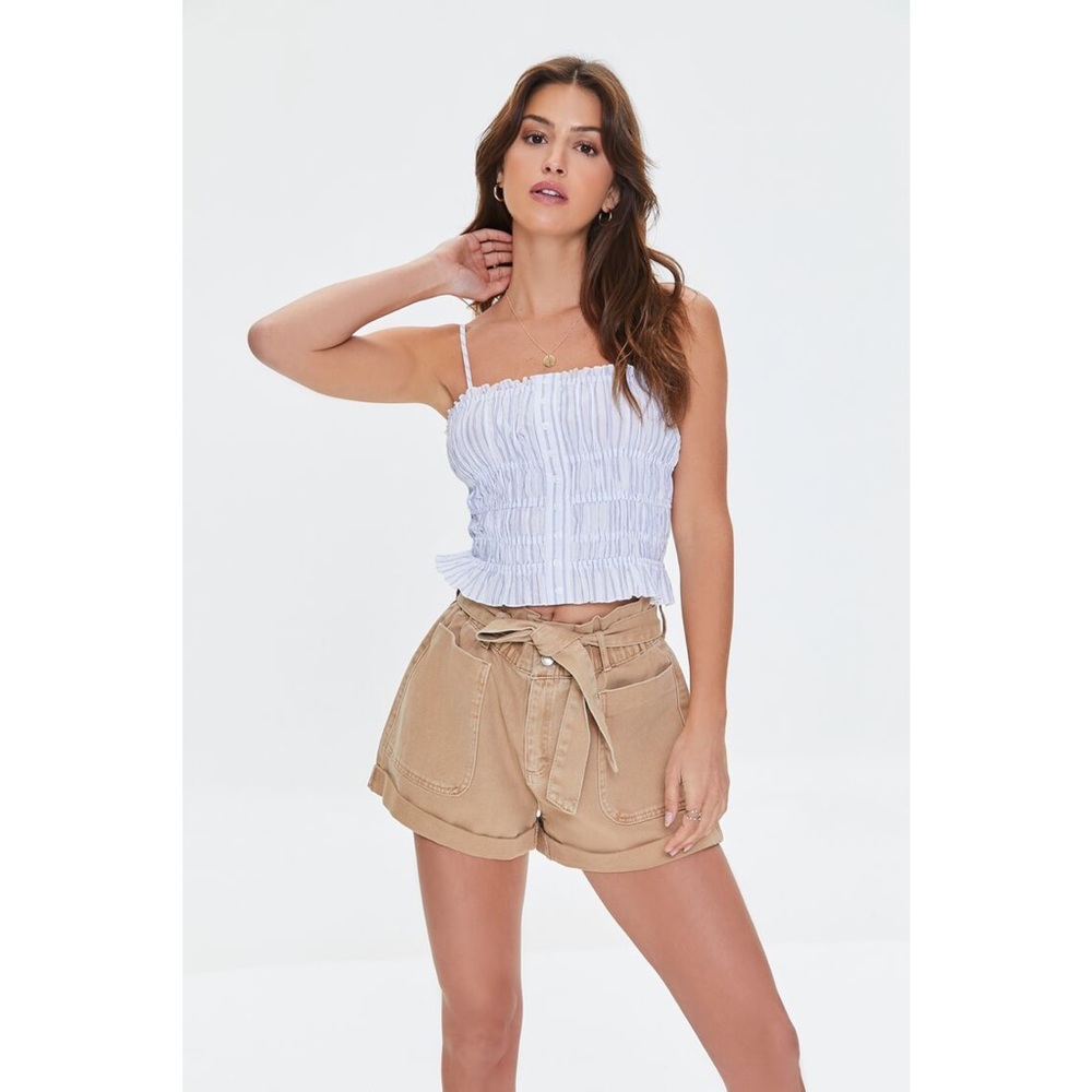 NWT Forever 21 Pinstriped Ruffled Cami